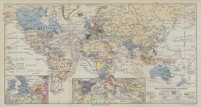A világ hajózási útvonalainak térképe alkotó: German School
