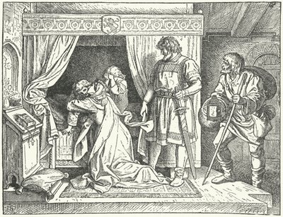 Szicíliai Margit, II. Frigyes római római császár lánya, aki elhagyja fiait, miután felfedezte férje, degenerált Albert meisseni őrgróf házasságtörését. alkotó: German School