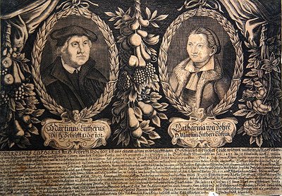 Luther Márton és felesége, Katharina von Bora (metszet) alkotó: German School