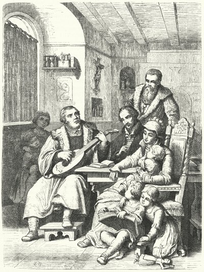 Luther Márton otthon a családjával alkotó: German School