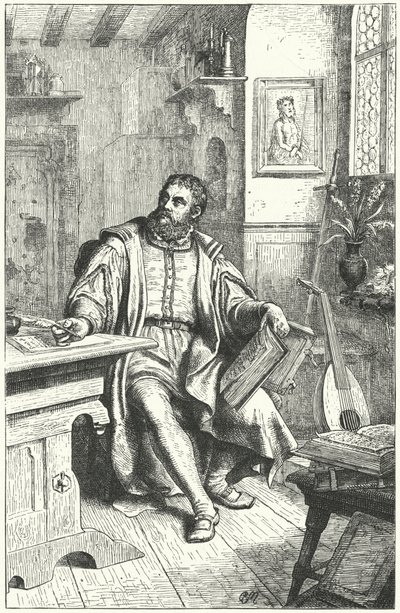 Luther Márton a Bibliát németre fordítja (metszet) alkotó: German School