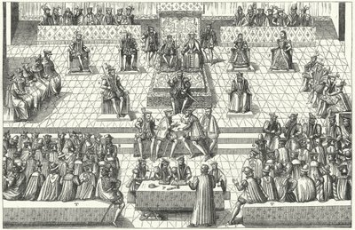 A francia uradalmi tábornokok gyűlése Orleans-ban, 1561. január (metszet) alkotó: German School