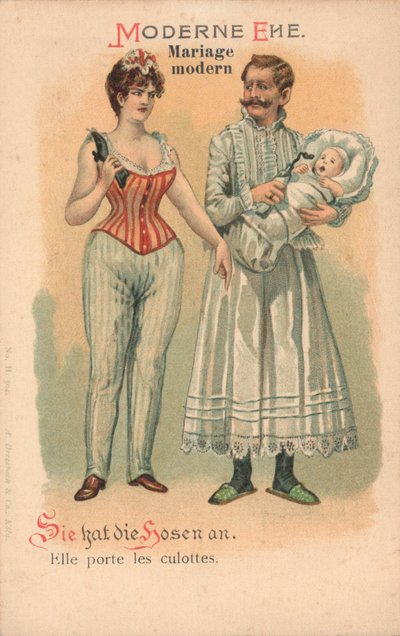 Modern házasság (chromolitho) alkotó: German School