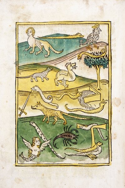 Szörnyek és kígyók egy tájban, 1478 alkotó: German School