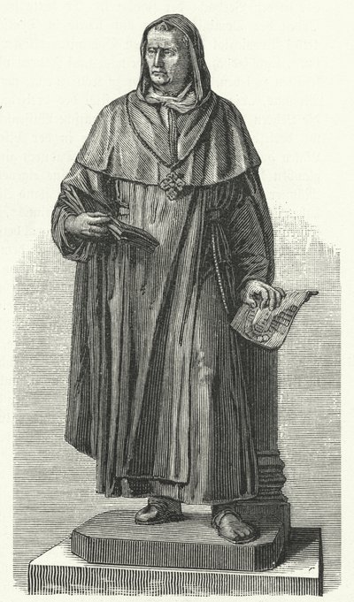 Emlékmű a német Szent Albertus Magnusnak szülőhelyén, Lauingenben, Bajorországban (metszet) alkotó: German School