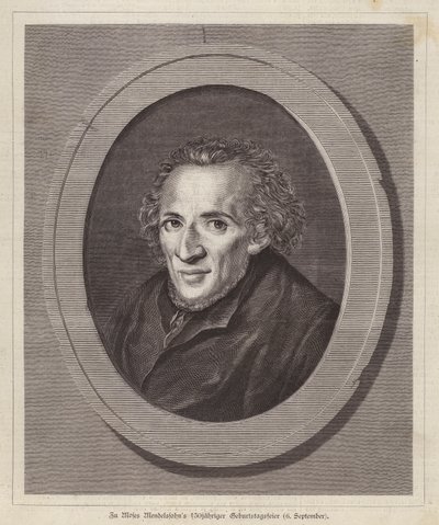 Moses Mendelssohn német zsidó filozófus (metszet) alkotó: German School