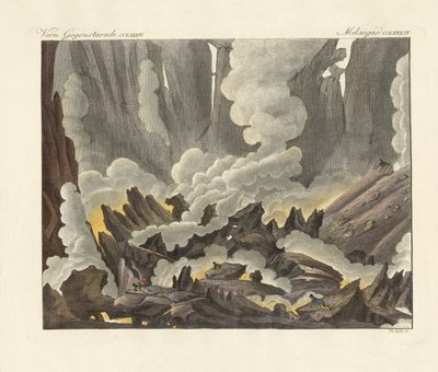 Szicíliai Etna (színes metszet) alkotó: German School