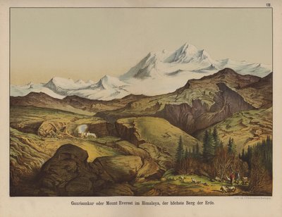 Mount Everest, a Föld legmagasabb hegye (színes litó) alkotó: German School