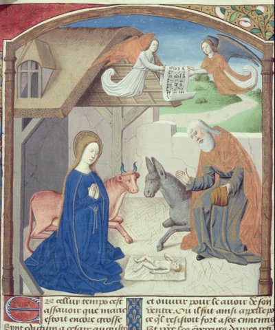 Ms Hunter 36 f.55v Szent Család, Vita Christitől, Ludolf Szász, 1300-7778 körül alkotó: German School