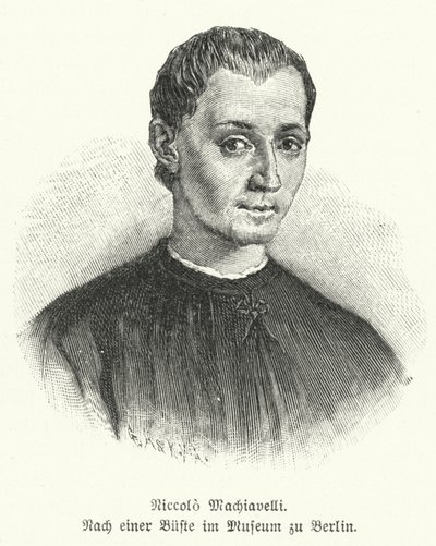 Niccolo Machiavelli olasz diplomata, politikus, filozófus és író (litho) alkotó: German School
