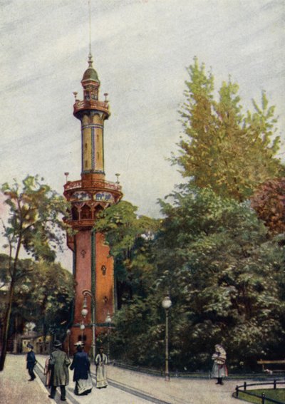 Kilátó, Berlini Állatkert, Németország (színes litho) alkotó: German School