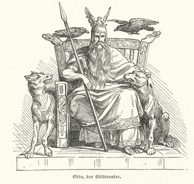 Odin, a skandináv mitológia istene (metszet) alkotó: German School