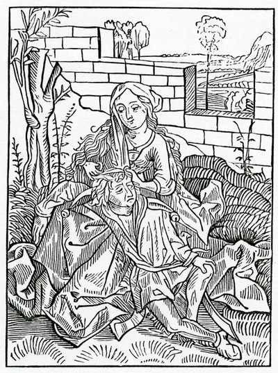 Of folys that can nat kepe secrete theyr owne counsell, illusztráció Alexander Barclay "The Ship of Fools" című művének angol fordításából, az 1874-ben kiadott kiadásból alkotó: German School