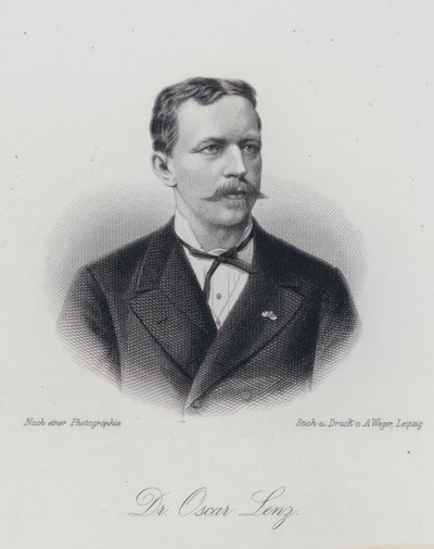 Oskar Lenz német-osztrák geológus és ásványkutató (metszet) alkotó: German School