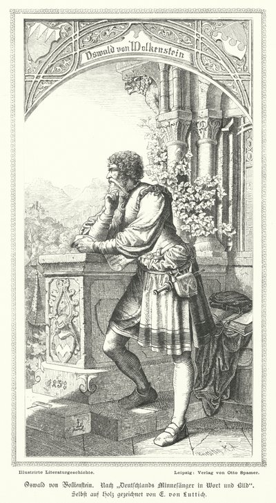 Oswald von Wolkenstein német költő, zeneszerző és diplomata (metszet) alkotó: German School