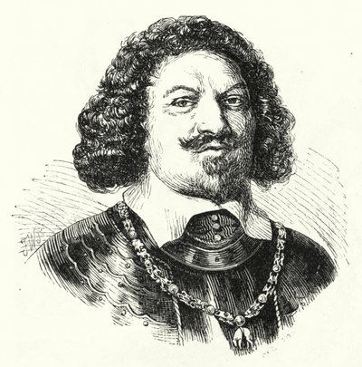 Ottavio Piccolomini, olasz tábornok a Szent Római Birodalom hadseregében a harmincéves háborúban (metszet) alkotó: German School