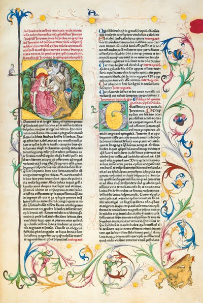 Oldal az Epistolae Hieronymusból, Szent Jeromos leveleiből és traktátusaiból, szerkesztette Adrianus Brielis alkotó: German School