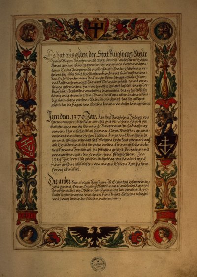 Oldal a Fugger család titkos becsületkönyvéből alkotó: German School