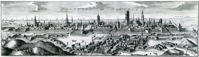 Panorámás kilátás Danzigra (Gdansk) alkotó: German School