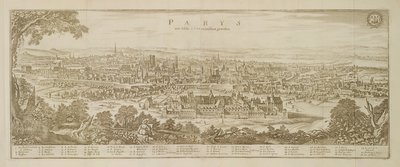 Párizs panorámaképe 1620-ban, Martin Zeiller (1589-1661) Topographia Galliae-jából, 1655-ben alkotó: German School