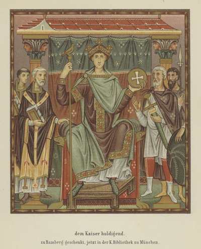 Tisztelgés III. Ottó római császár előtt (színes litó) alkotó: German School