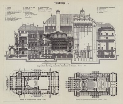 A Magyar Királyi Operaház terve, Budapest (metszet) alkotó: German School