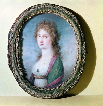 Marie Erdody grófnő (1779-1837) miniatűr portréja (wc elefántcsonton) alkotó: German School