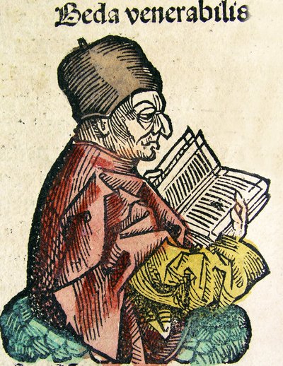 Bede portréja (673-735), megjelent a Nürnbergi Krónikában, 1493 alkotó: German School