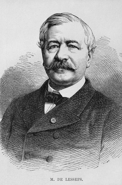 Ferdinand Marie de Lesseps (1805-94) portréja Georg Moritz Ebers (1837-98) LEegyiptjából, 1881 (bw metszet) alkotó: German School