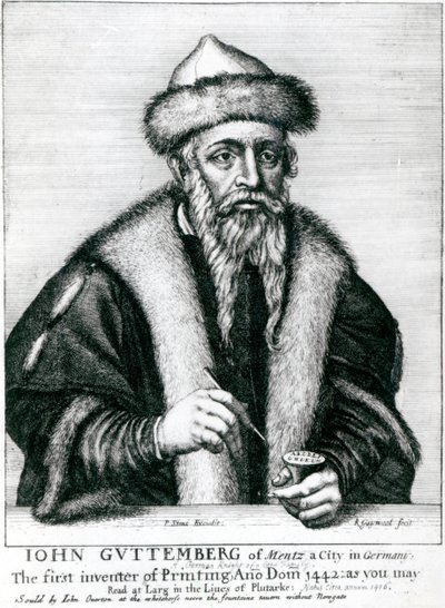 Johannes Gutenberg portréja alkotó: German School
