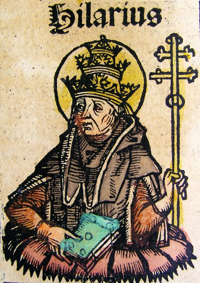 Hilarius pápa portréja, megjelent a Nürnbergi Krónikában, 1493 alkotó: German School