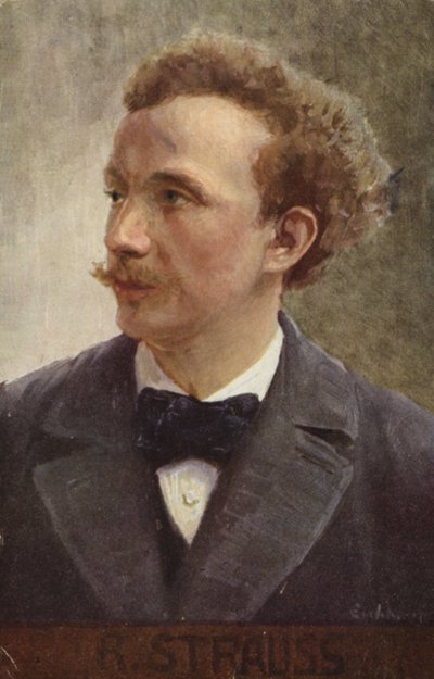 Richard Strauss portréja (színes litográfia) alkotó: German School