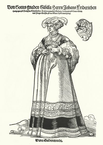 Sibylle szász hercegnő portréja (metszet) alkotó: German School