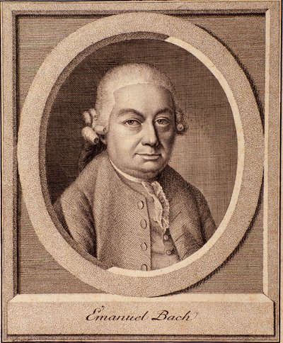 Carl Philipp Emanuel Bach (1714-1788) német zeneszerző, Johann Sebastian Bach fia portréja alkotó: German School