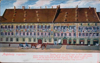 Az augsburgi Fuggerhaust ábrázoló képeslap alkotó: German School
