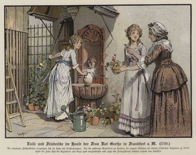 Louise és Frederica mecklenburg-Strelitz hercegnők Frau Goethe házában Frankfurtban alkotó: German School