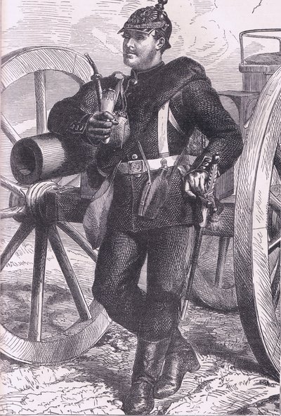 Porosz tüzér, Cassells: A Franciaország és Németország közötti háború története, a Cassell and Company Limited kiadója, 1890 körül (litho) alkotó: German School