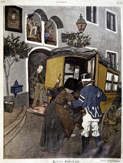 Tömegközlekedés: személy omnibuszon - a „Jugend”-ben alkotó: German School