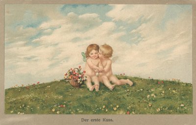 Putti csókolózik alkotó: German School