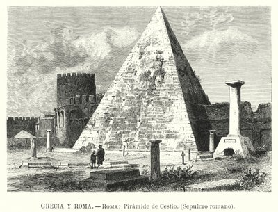 Cestius piramisa, Gaius Cestius sírja, Róma (litho) alkotó: German School