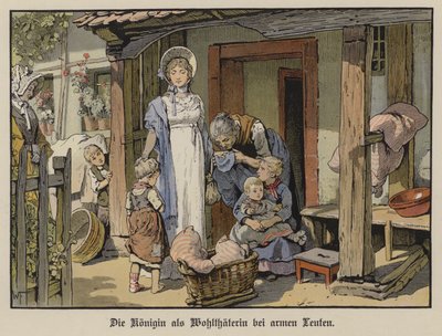 Lujza porosz királynő, a szegények jótevője (színes litó) alkotó: German School