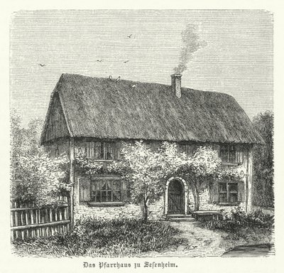 Sessenheim rektora, Friederike Brion otthona, akivel Johann Wolfgang Goethe szerelmi viszonyt folytatott, miközben a strasbourgi egyetemen tanult 1770-1771-ben. alkotó: German School