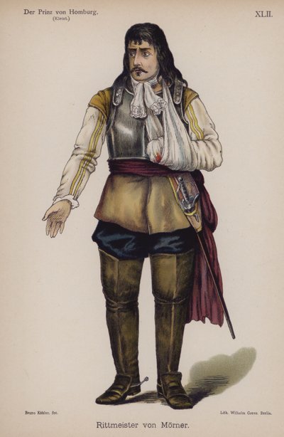 Rittmeister von Moerner, a Der Prinz von Homburgból (Homburg hercege) Heinrich von Kleisttől (színes litó) alkotó: German School