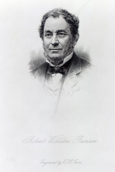 Robert Wilhelm Bunsen, metszett C.H Jeens alkotó: German School