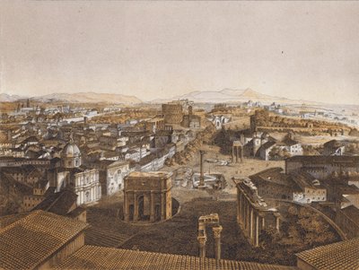 Róma a Capitoliumról (színes litográfia) alkotó: German School