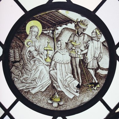 Roundel a Mágusok imádatával alkotó: German School