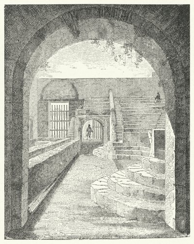 A Pompeii Kis Színház romjai (metszet) alkotó: German School