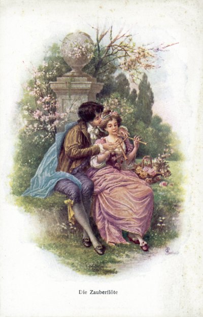 Jelenet a Varázsfuvolából (színes litó) alkotó: German School