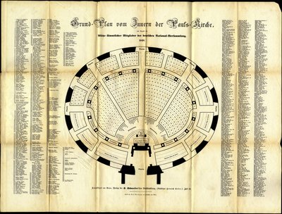 A Szent Pál-templom Nemzetgyűlésének ülésterve, 1848 alkotó: German School