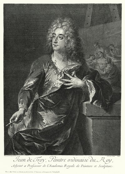 Jean Francois de Troy francia művész önarcképe (metszet) alkotó: German School